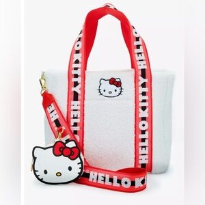 Loungefly Sanrio Hello Kitty Sherpa Tote with Coin Purse